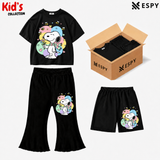 Kids 3-Piece Outfit Bundle Set – T-Shirt, Flared Pant & Shorts