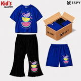 Kids 3-Piece Outfit Bundle Set – T-Shirt, Flared Pant & Shorts