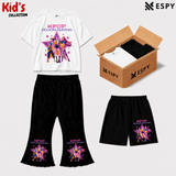 Kids 3-Piece Outfit Bundle Set – T-Shirt, Flared Pant & Shorts