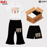 Kids 3-Piece Outfit Bundle Set – T-Shirt, Flared Pant & Shorts