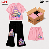 Kids 3-Piece Outfit Bundle Set – T-Shirt, Flared Pant & Shorts