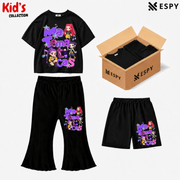 Kids 3-Piece Outfit Bundle Set – T-Shirt, Flared Pant & Shorts