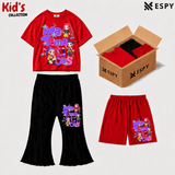 Kids 3-Piece Outfit Bundle Set – T-Shirt, Flared Pant & Shorts