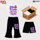 Kids 3-Piece Outfit Bundle Set – T-Shirt, Flared Pant & Shorts