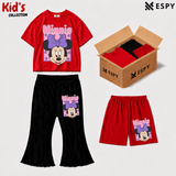 Kids 3-Piece Outfit Bundle Set – T-Shirt, Flared Pant & Shorts