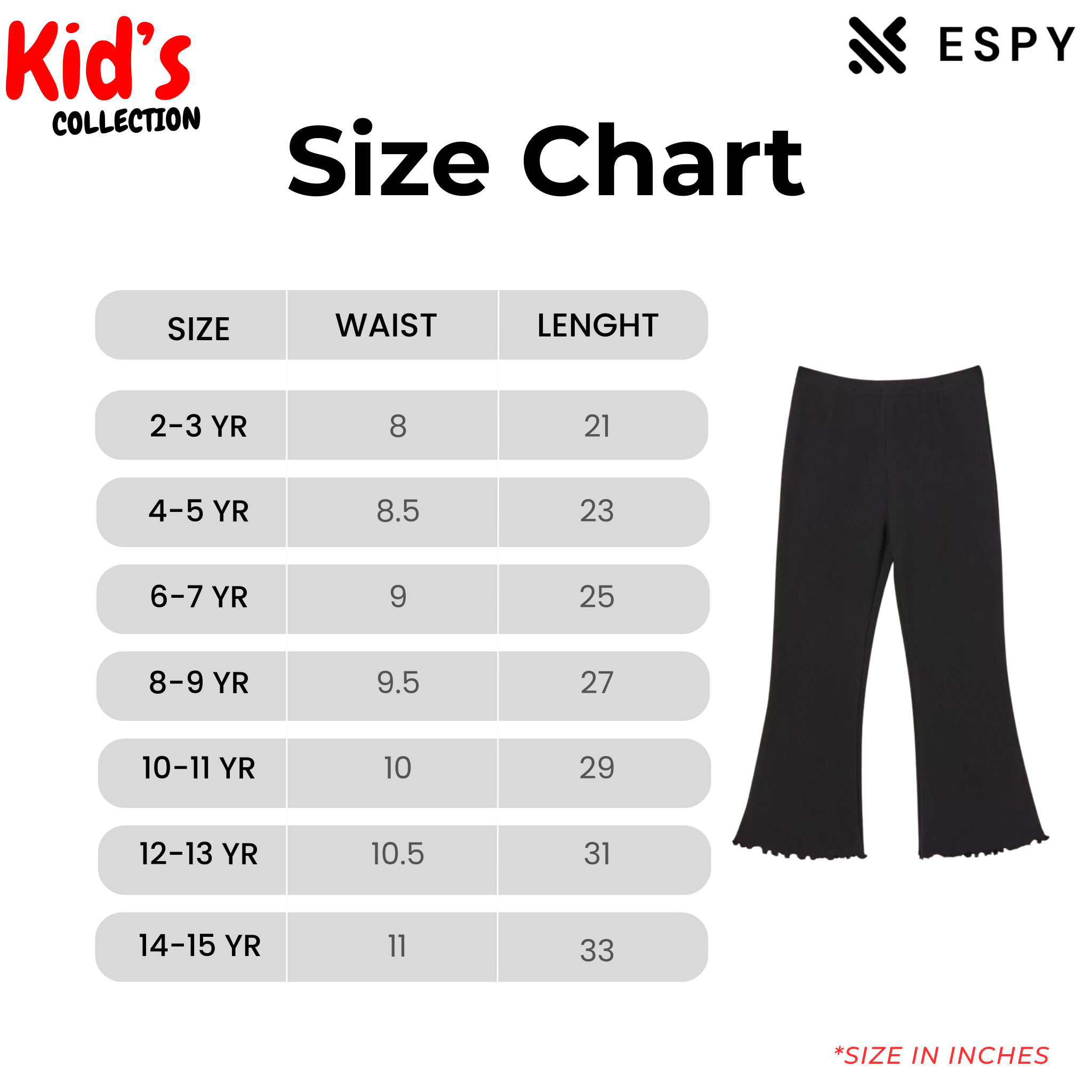 Trendy Kids 2-Piece Outfit Set – Top & Black Flared Pants