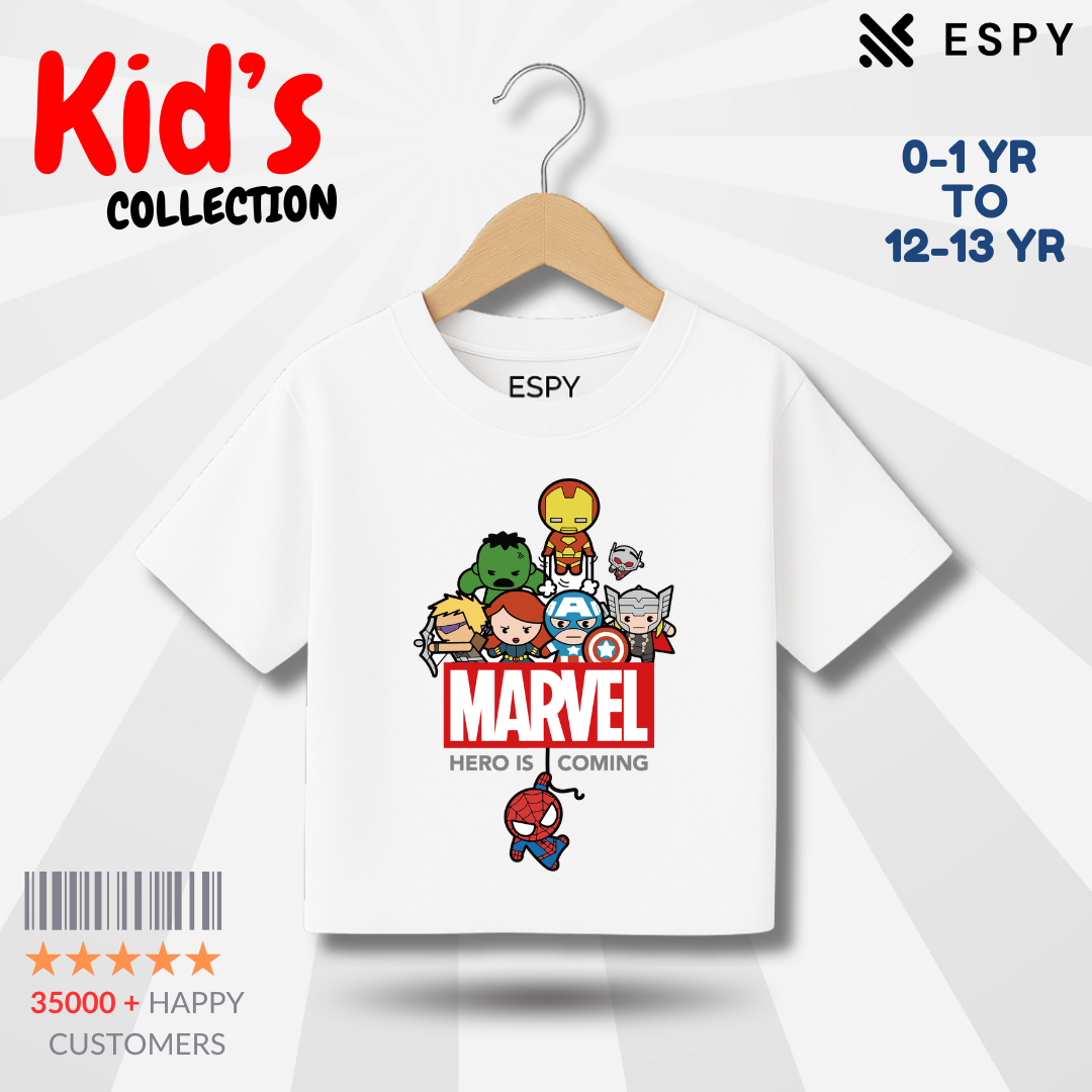 Kids Premium Drop Shoulder T-Shirt - Marvel