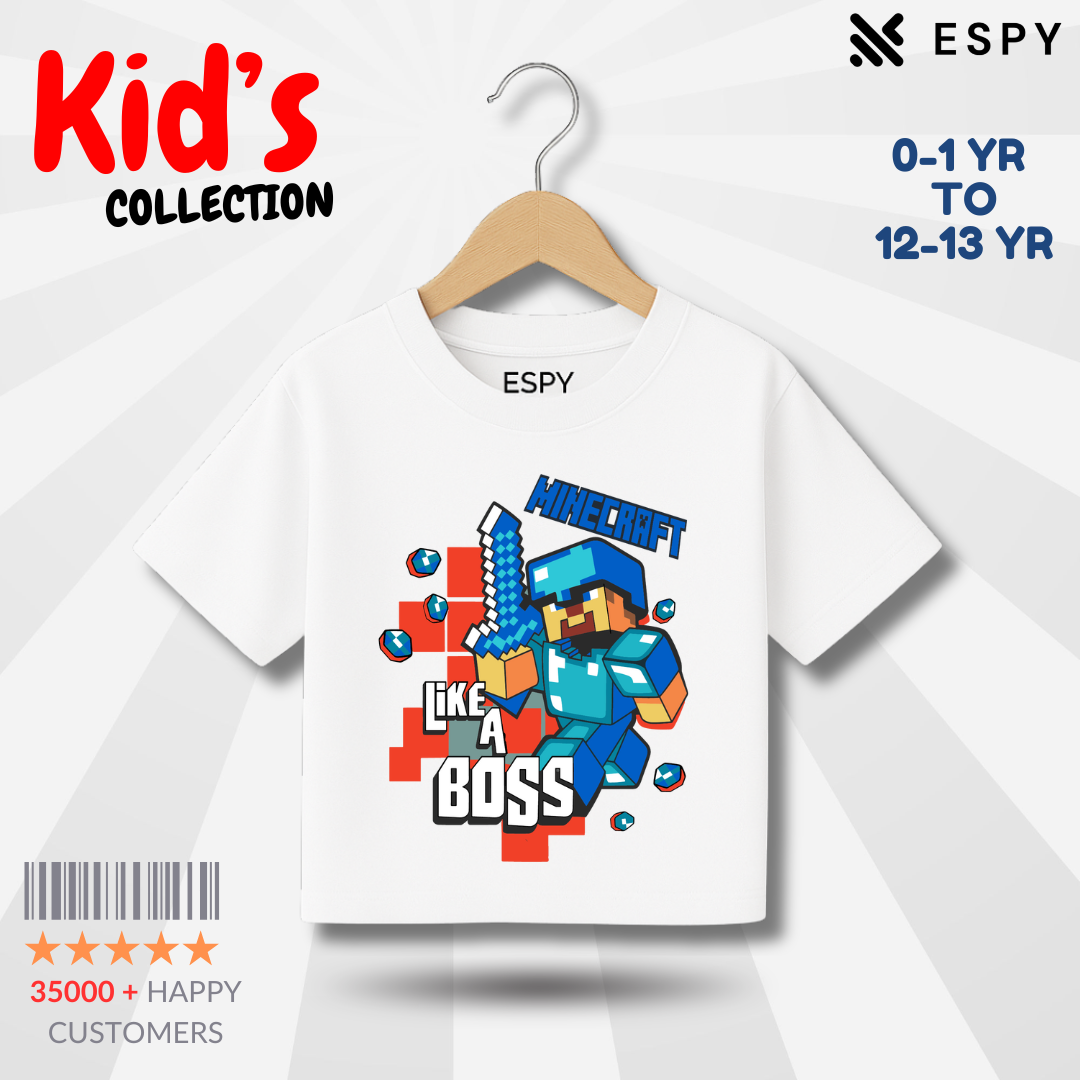 Kids Premium Drop Shoulder T-Shirt - Minecraft