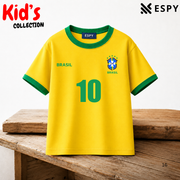 Kids Brazil World Cup Cotton Drop Shoulder T-Shirt