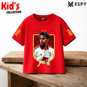 Kids Lamine Yamal World Cup Champion Cotton Drop Shoulder T-Shirt