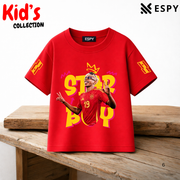 Kids Lamine Yamal World Cup Champion Cotton Drop Shoulder T-Shirt