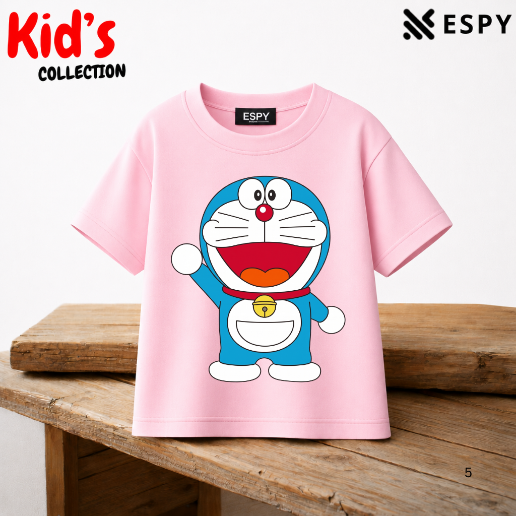 Doraemon Kids Premium Cotton Drop Shoulder T-Shirt