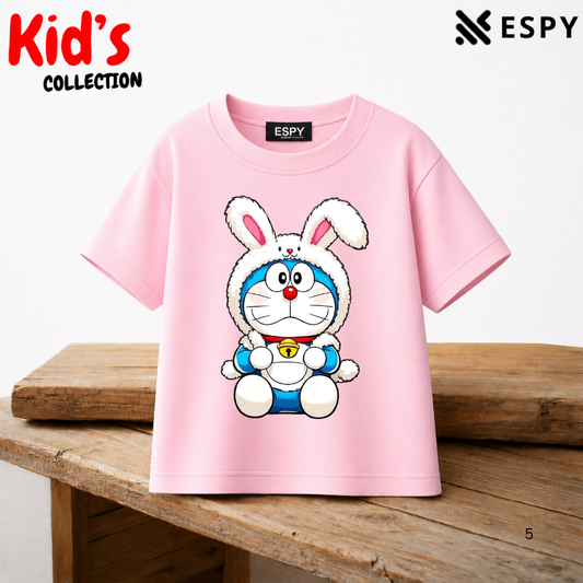 Doraemon Bunny Kids Premium Cotton Drop Shoulder T-Shirt