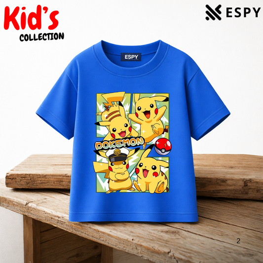 Pikachu Kids Pokémon Premium Cotton Drop Shoulder T-Shirt