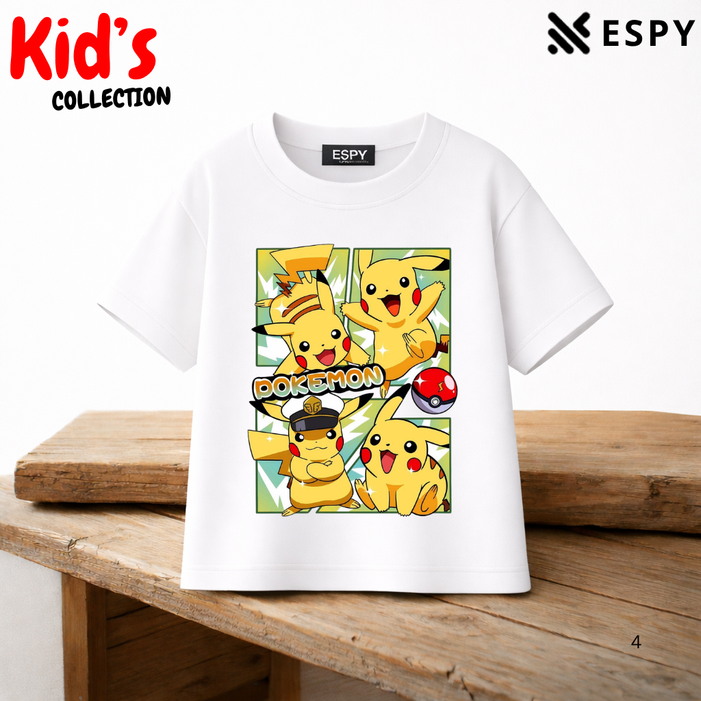 Pikachu Kids Pokémon Premium Cotton Drop Shoulder T-Shirt