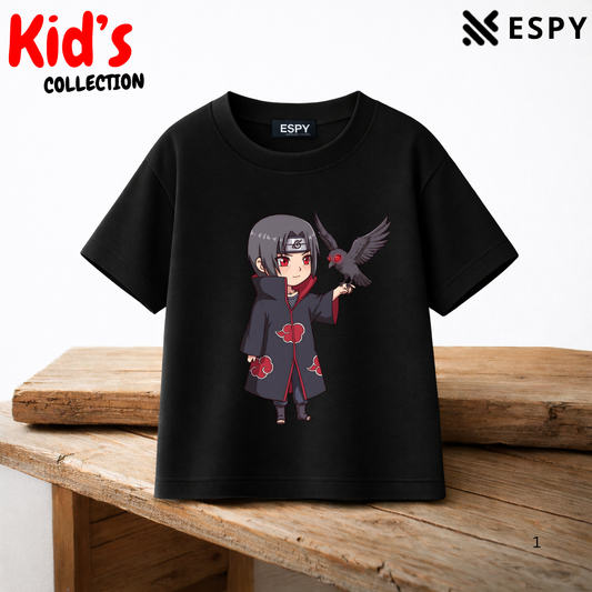 Itachi Uchiha Crow Kids Anime Premium Cotton T-Shirt