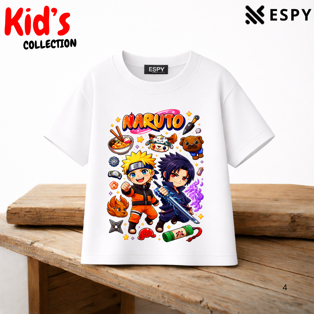 Naruto & Sasuke Kids Anime Premium Cotton T-Shirt