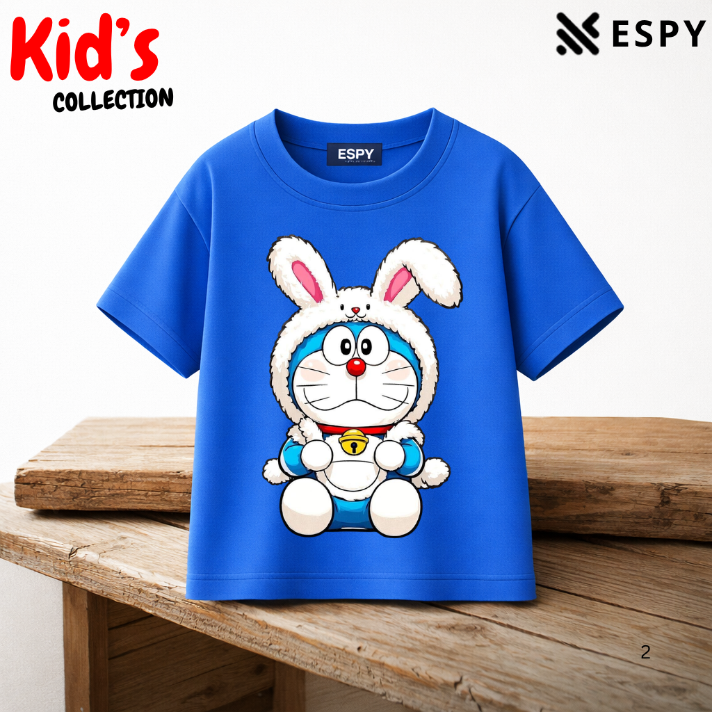 Doraemon Bunny Kids Premium Cotton Drop Shoulder T-Shirt