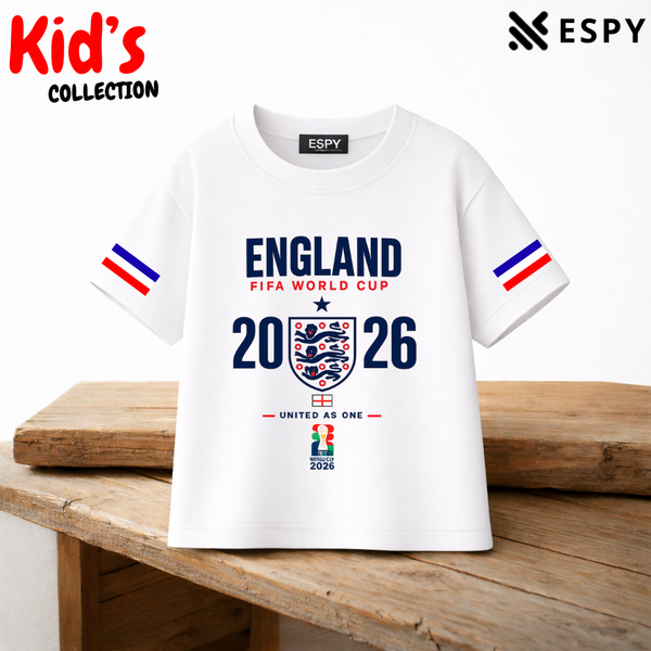 Kids England World Cup Cotton Drop Shoulder T-Shirt