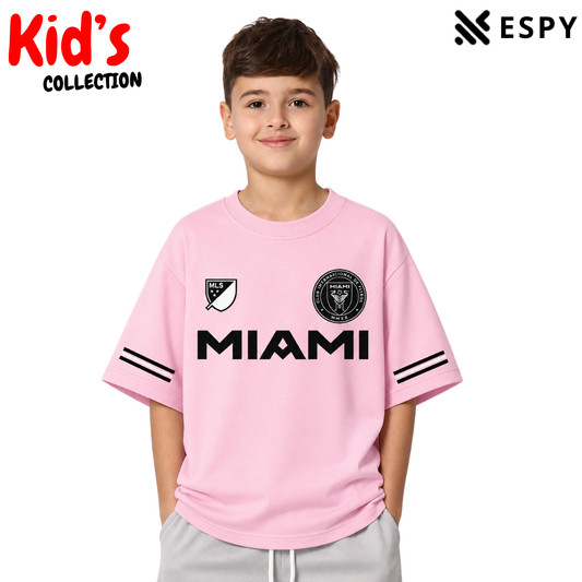Kids Inter Miami Cotton Drop Shoulder T-Shirt