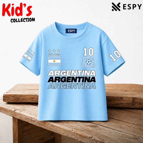 Kids Argentina World Cup Cotton Drop Shoulder T-Shirt