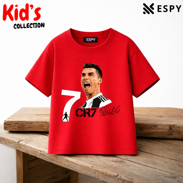 Kids CR7  World Cup Cotton Drop Shoulder T-Shirt