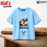 Kids Messi World Cup Cotton Drop Shoulder T-Shirt