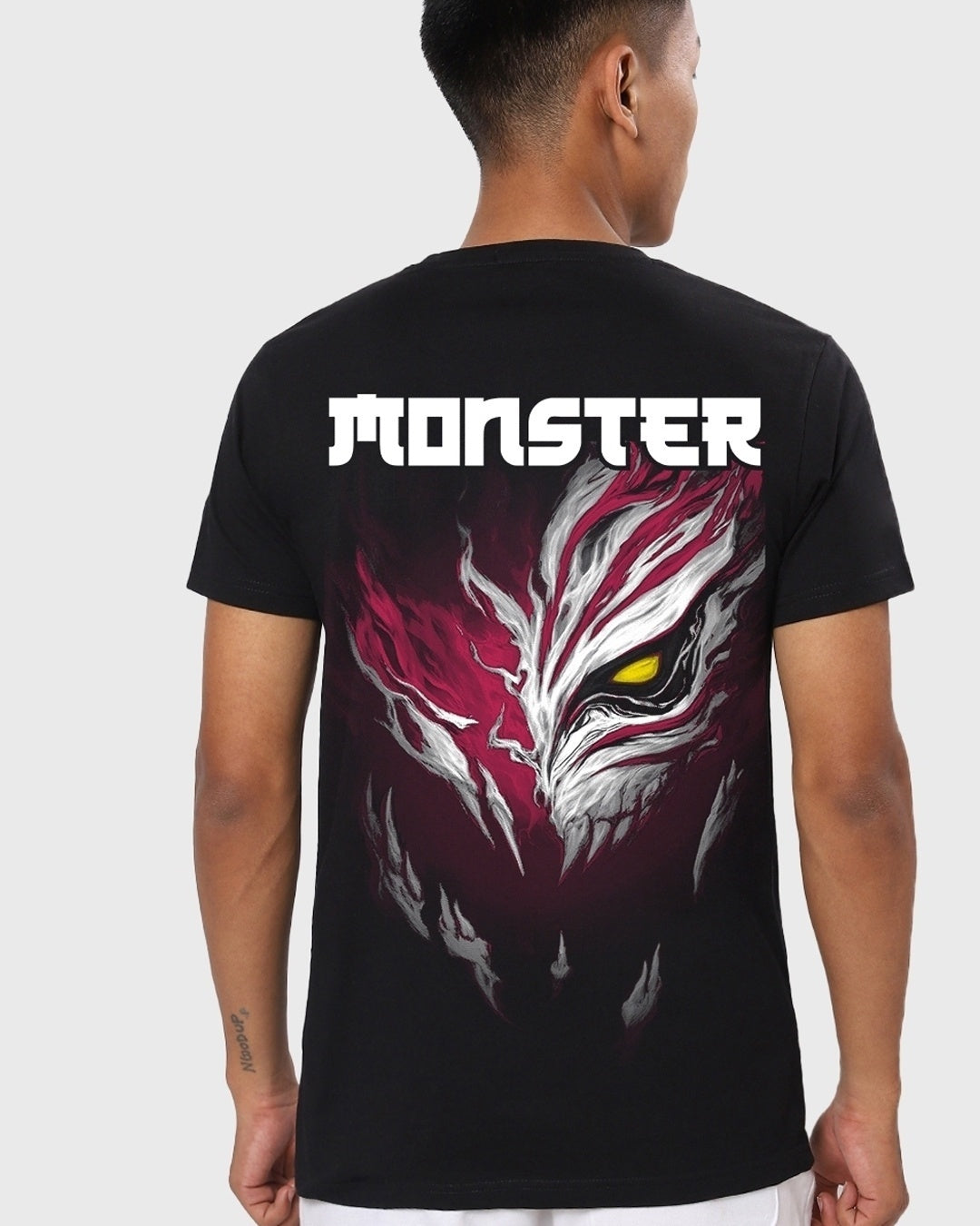 Men's Black Monster Graphic Printed T-shirt