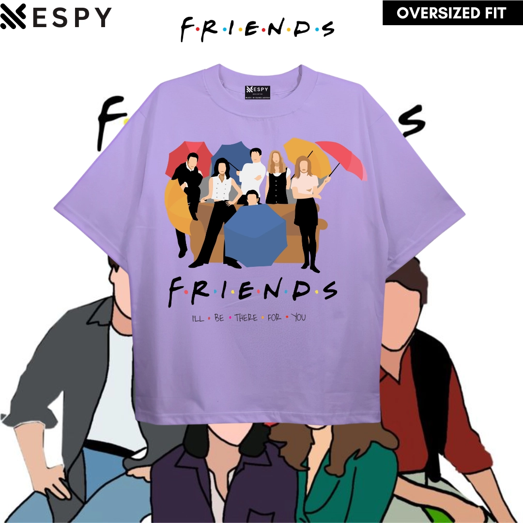 EspyBD Friends Lavdender Oversized Fit T shirt EspyBD men PRINTED T SHIRT SERIES women