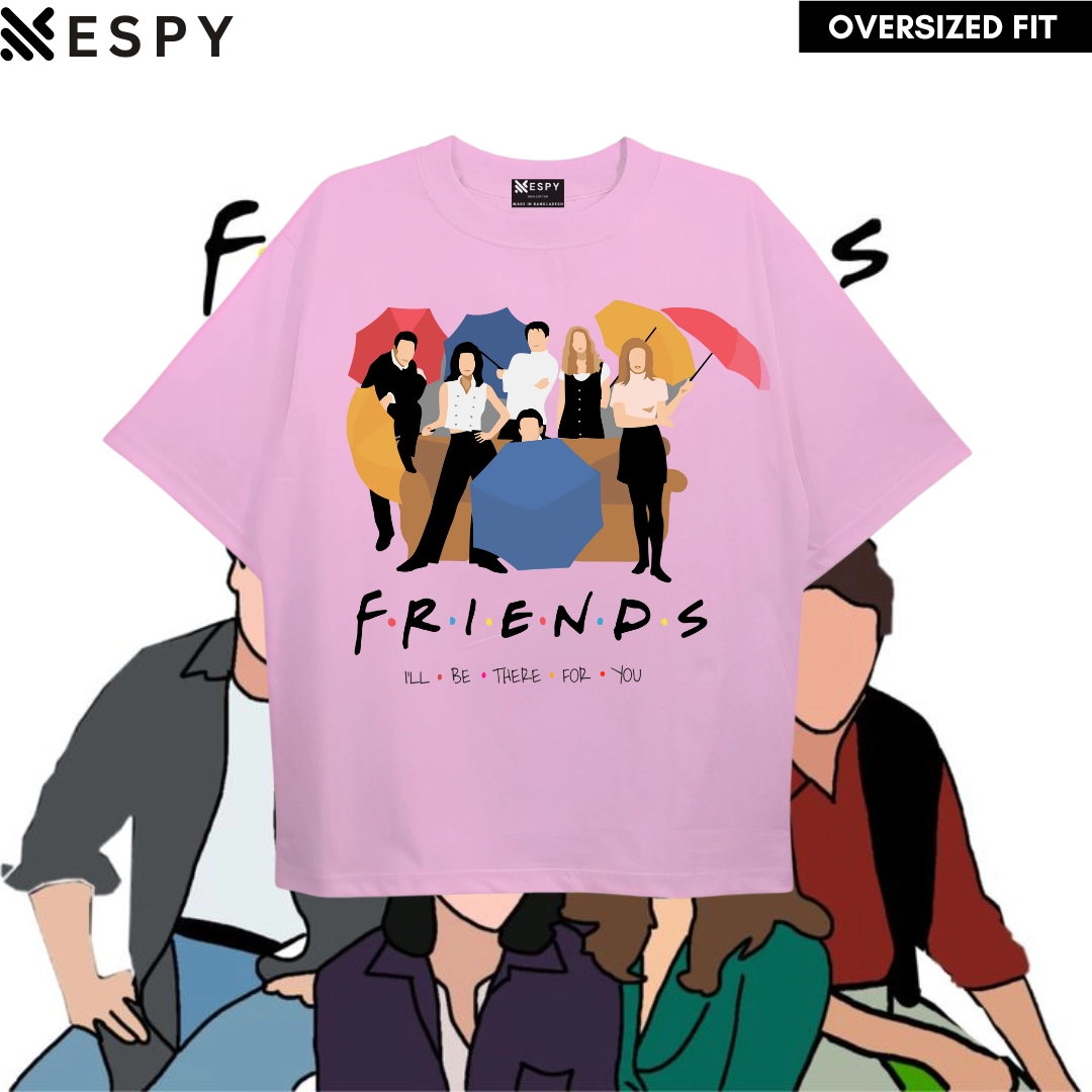 EspyBD Friends Pink Oversized Fit T shirt EspyBD men PRINTED T SHIRT SERIES women