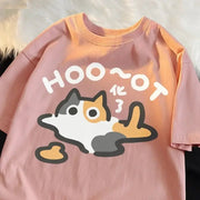 Cat Pure Cotton Trendy Summer Unisex T-shirt